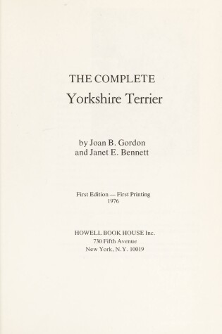 Cover of Compl Yorkshire Terr