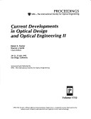 Book cover for Current Developments In Optical Design & Optical