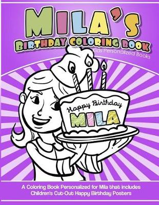 Cover of Mila's Birthday Coloring Book Kids Personalized Books