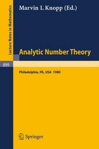 Cover of Analytic Number Theory