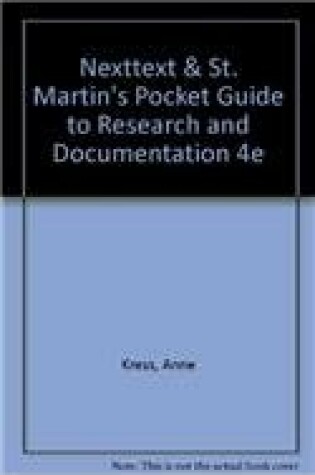 Cover of Nexttext & St. Martin's Pocket Guide to Research and Documentation 4e
