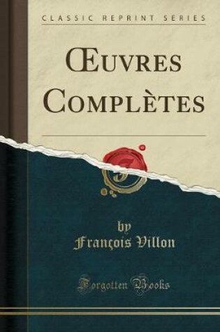 Cover of Oeuvres Complètes (Classic Reprint)