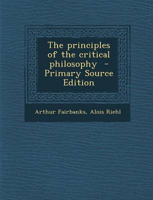 Book cover for The Principles of the Critical Philosophy