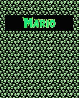 Book cover for 120 Page Handwriting Practice Book with Green Alien Cover Mario