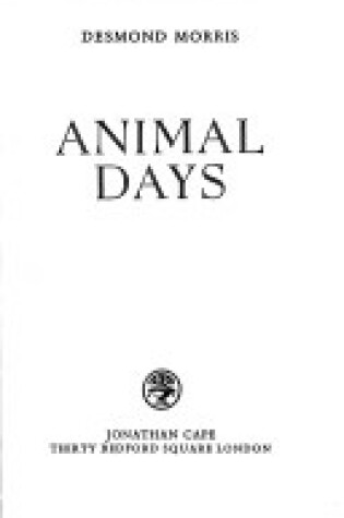Cover of Animal Days