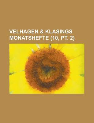 Book cover for Velhagen & Klasings Monatshefte (10, PT. 2 )