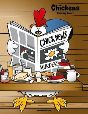 Book cover for Chickens Coloring Book 4