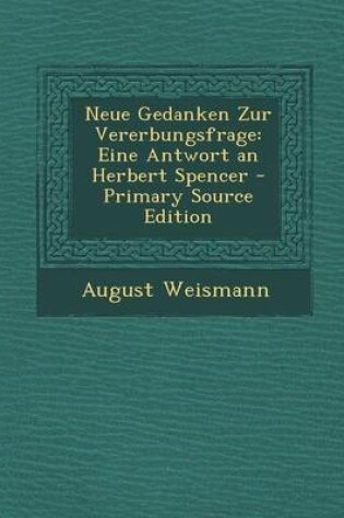 Cover of Neue Gedanken Zur Vererbungsfrage