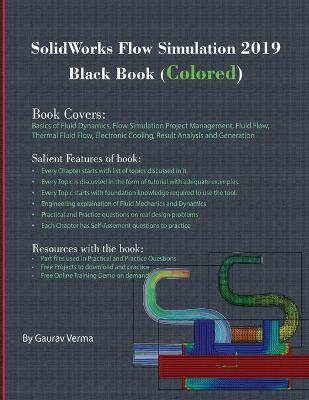 Book cover for SolidWorks Flow Simulation 2019 Black Book (Colored)