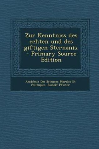 Cover of Zur Kenntniss Des Echten Und Des Giftigen Sternanis.