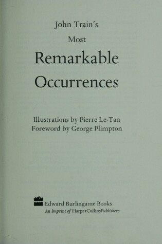 Cover of Most Remarkable Occurrences