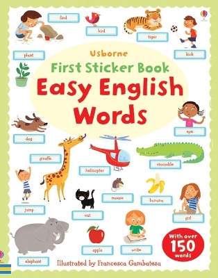 Book cover for First Sticker Book Easy English Words