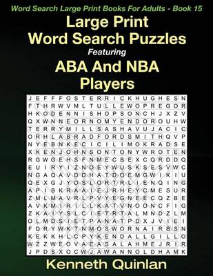 Book cover for Large Print Word Search Puzzles Featuring ABA And NBA Players