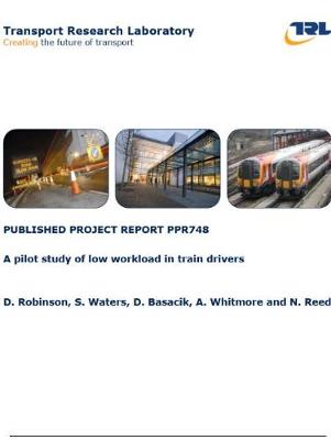 Cover of A pilot study of low workload in train drivers