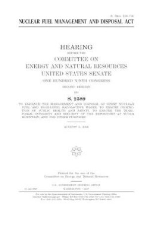Cover of Nuclear Fuel Management and Disposal Act