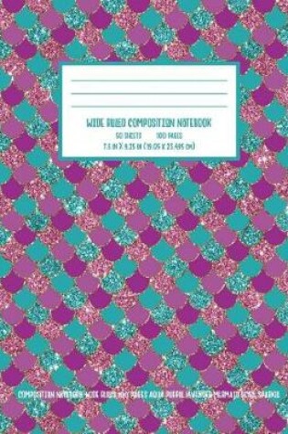 Cover of Mermaid Scale Aqua Purple Lavender Composition Notebook