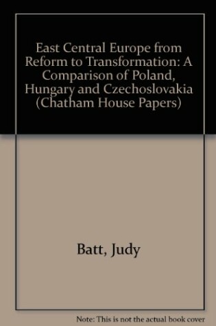 Cover of East Central Europe from Reform to Transformation