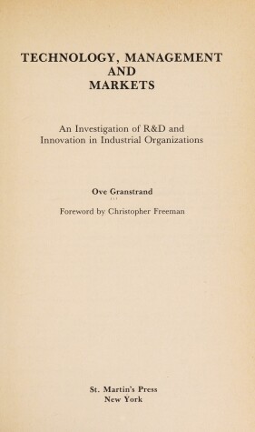 Book cover for Technology, Management, and Markets