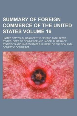 Cover of Summary of Foreign Commerce of the United States Volume 16