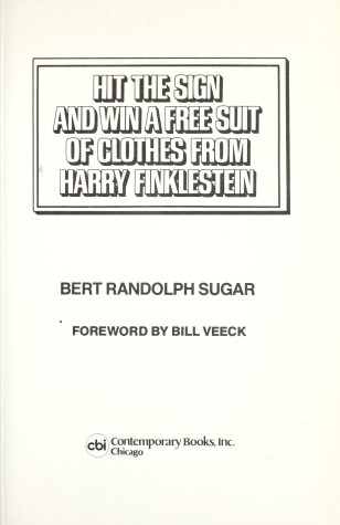 Book cover for Hit the Sign and Win a Free Suit of Clothes from Harry Finklestein