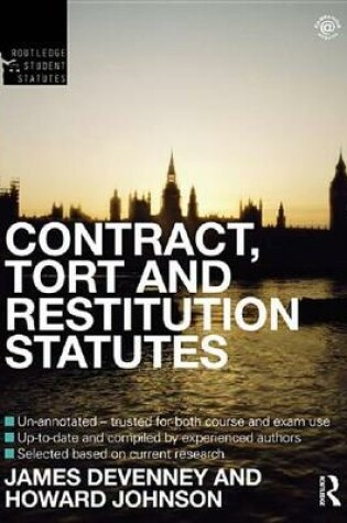 Cover of Contract, Tort and Restitution Statutes 2012-2013