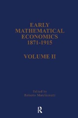 Cover of Early Mathematical Econ V2