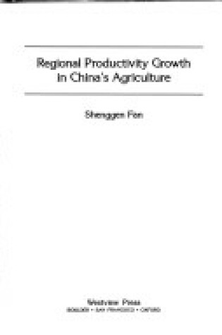 Cover of Regional Productivity Growth In China's Agriculture