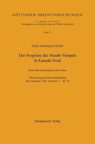 Cover of Der Propylon Des Month-Tempels in Karnak-Nord