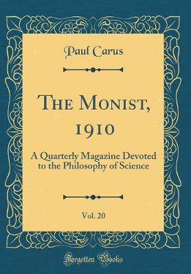 Book cover for The Monist, 1910, Vol. 20