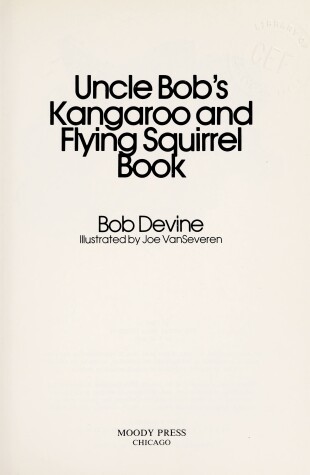 Book cover for Uncle Bob's Kangaroo and Flying Squirrel Book