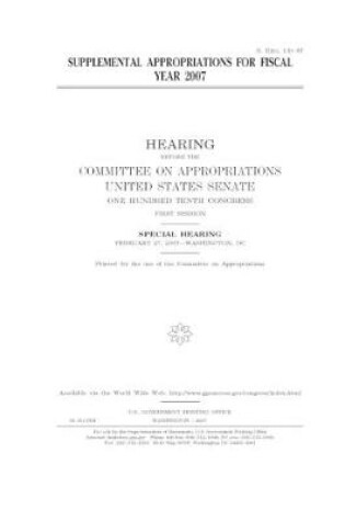 Cover of Supplemental appropriations for fiscal year 2007