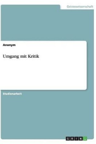 Cover of Umgang mit Kritik