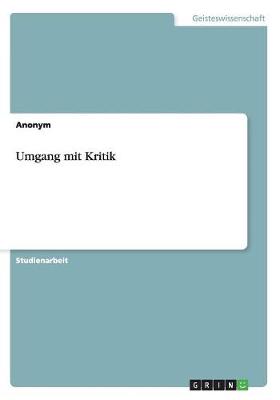 Book cover for Umgang mit Kritik