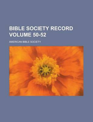 Book cover for Bible Society Record Volume 50-52