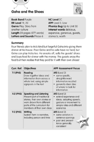 Cover of BC JD Plays Purple/2C Goha and the Shoes Guided Reading Card