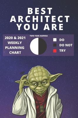 Book cover for 2020 & 2021 Two-Year Weekly Planner For The Best Architect Gift - Funny Yoda Quote Appointment Book - Two Year Agenda Notebook