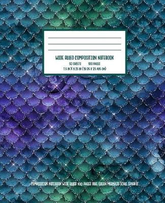 Book cover for Blue Green Mermaid Dragon Scale Composition Notebook