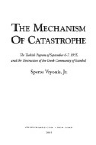 Cover of The Mechanism of Catastrophe