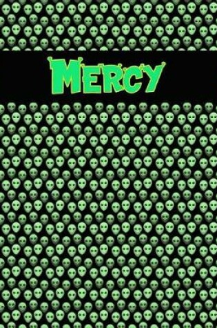 Cover of 120 Page Handwriting Practice Book with Green Alien Cover Mercy