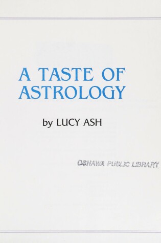 Cover of A Taste of Astrology