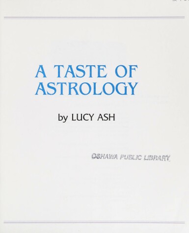 Book cover for A Taste of Astrology