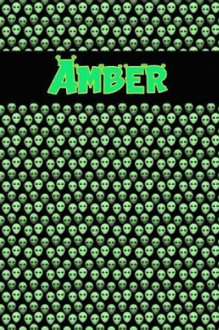 Cover of 120 Page Handwriting Practice Book with Green Alien Cover Amber