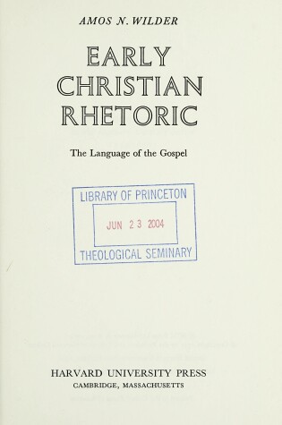 Early Christian Rhetoric