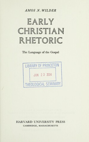 Book cover for Early Christian Rhetoric