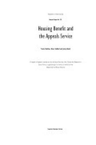 Cover of Housing Benefit and the Appeals Service