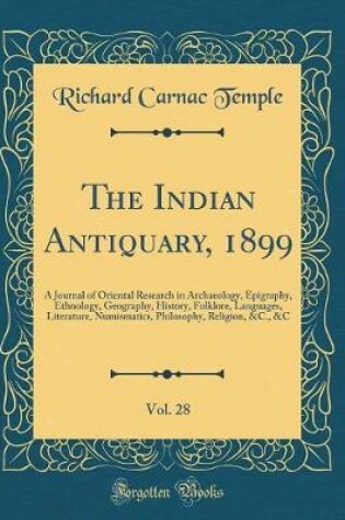 Cover of The Indian Antiquary, 1899, Vol. 28