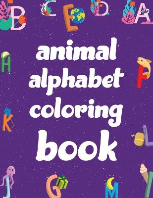 Book cover for animal alphabet coloring book