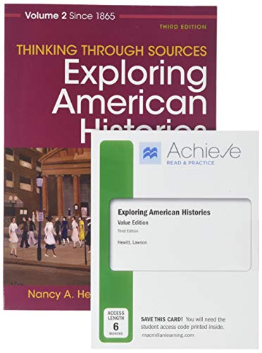 Book cover for Achieve Read & Practice for Exploring American Histories, Value Edition (Six-Months Access) & Thinking Through Sources for Exploring American Histories, Volume 2