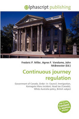 Cover of Continuous Journey Regulation