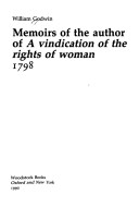 Book cover for Memoirs of the Author of "Vindication of the Rights of Woman"
